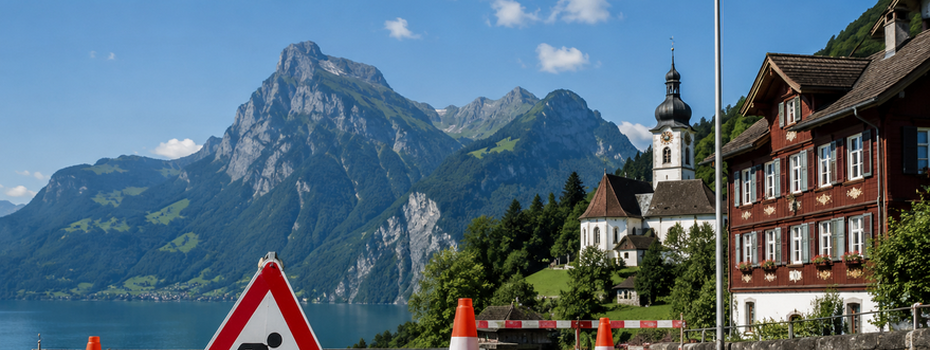 Baustelle in Schwyz